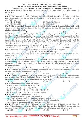 Bài tập Peptit hay nhất - Lương Văn Huy